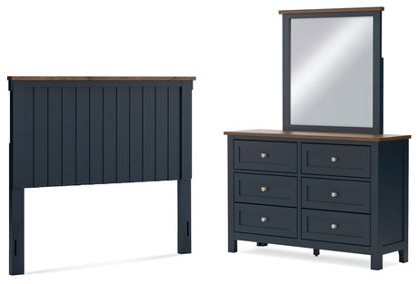 Landocken Full Panel Headboard, Dresser and Mirror