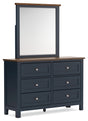 Furniture City Houma - Ashley Furniture - Landocken Dresser and Mirror - Dresser and Mirror / Brown/Blue - B414B1