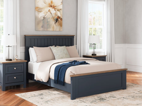 Furniture City Houma - Ashley Furniture - Landocken Queen Panel Bed - Queen Panel Bed / Brown/Blue - B414B10