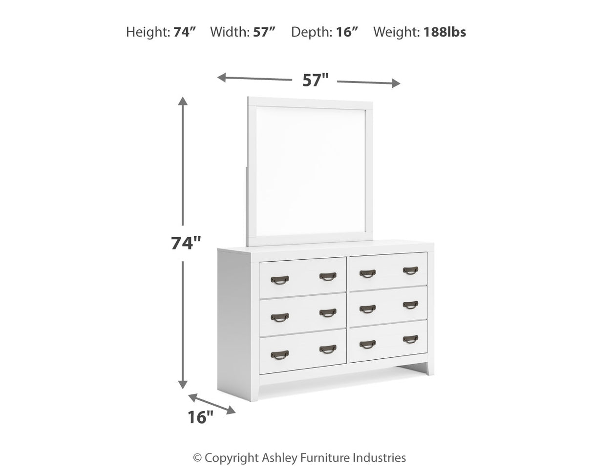 Binterglen Twin Panel Bed, Dresser, Mirror, Chest and 2 Nightstands
