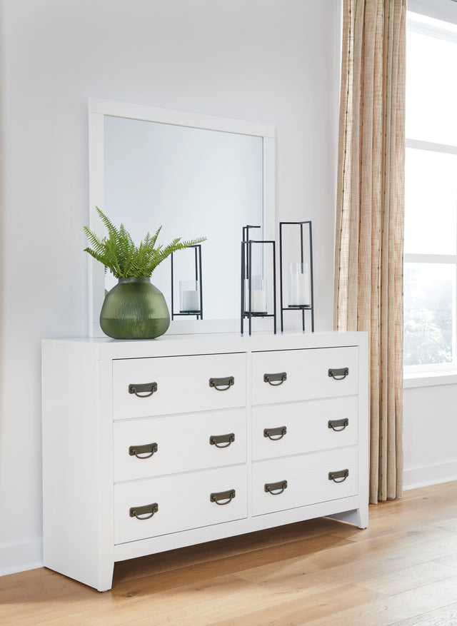 Furniture City Houma - Ashley Furniture - Binterglen Dresser and Mirror - Dresser and Mirror / White - B427B1