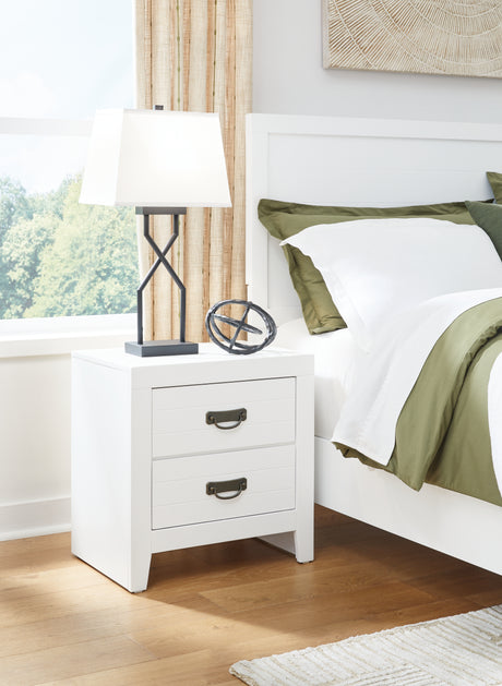 Furniture City Houma - Ashley Furniture - Binterglen Nightstand - Two Drawer Night Stand / White - B427-92