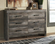 Furniture City Houma - Ashley Furniture - Wynnlow Dresser - Six Drawer Dresser / Gray - B440-31