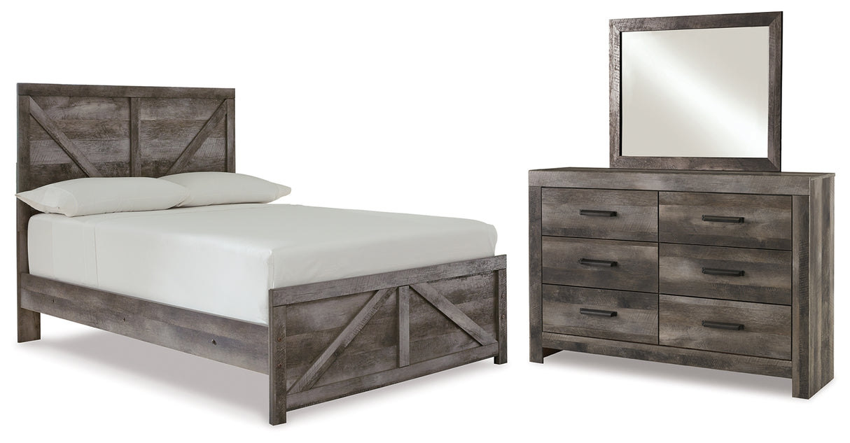 Furniture City Houma - Ashley Furniture - Wynnlow Full Crossbuck Panel Bed, Dresser and Mirror - Full Crossbuck Panel Bed, Dresser and Mirror - B440B21
