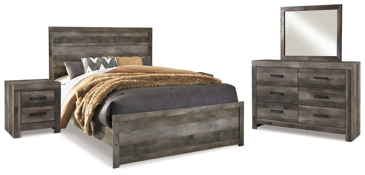 Furniture City Houma - Ashley Furniture - Wynnlow Queen Panel Bed - Queen Panel Bed, Dresser, Mirror and 2 Nightstands / Gray - B440B36