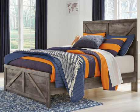 Furniture City Houma - Ashley Furniture - Wynnlow Full Crossbuck Panel Bed - Full Crossbuck Panel Bed / Gray - B440B17