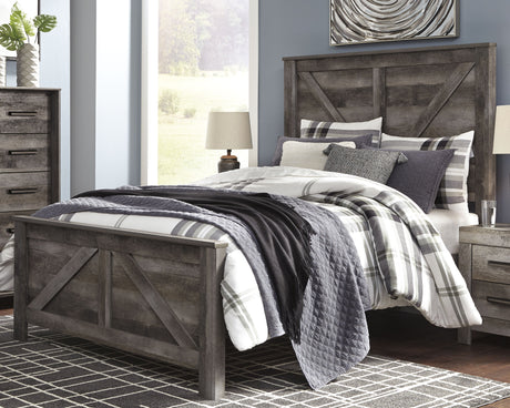 Furniture City Houma - Ashley Furniture - Wynnlow Queen Crossbuck Panel Bed - Queen Crossbuck Panel Bed / Gray - B440B9