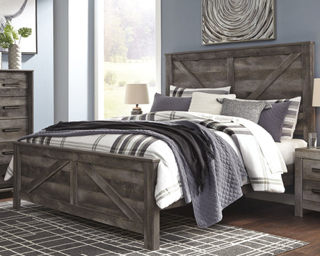 Furniture City Houma - Ashley Furniture - Wynnlow King Crossbuck Panel Bed - King Crossbuck Panel Bed / Gray - B440B11