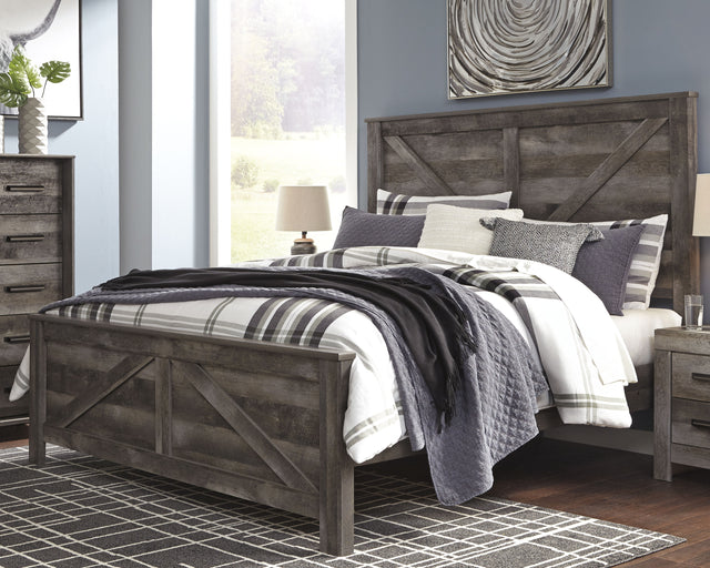 Furniture City Houma - Ashley Furniture - Wynnlow King Crossbuck Panel Bed - King Crossbuck Panel Bed / Gray - B440B11