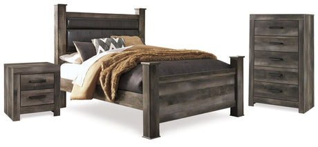 Furniture City Houma - Ashley Furniture - Wynnlow Queen Poster Bed, Chest and 2 Nightstands - Queen Poster Bed, Chest and 2 Nightstands - B440B30