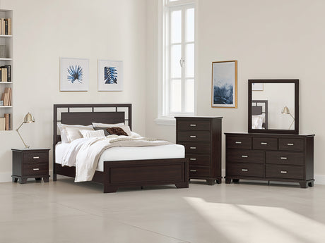 Furniture City Houma - Ashley Furniture - Covetown Queen Panel Bed - Queen Panel Bed / Dark Brown - B441B6