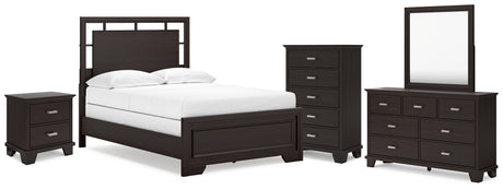 Furniture City Houma - Ashley Furniture - Covetown Full Panel Bed, Dresser, Mirror, Chest and Nightstand - Full Panel Bed, Dresser, Mirror, Chest and Nightstand - B441B13