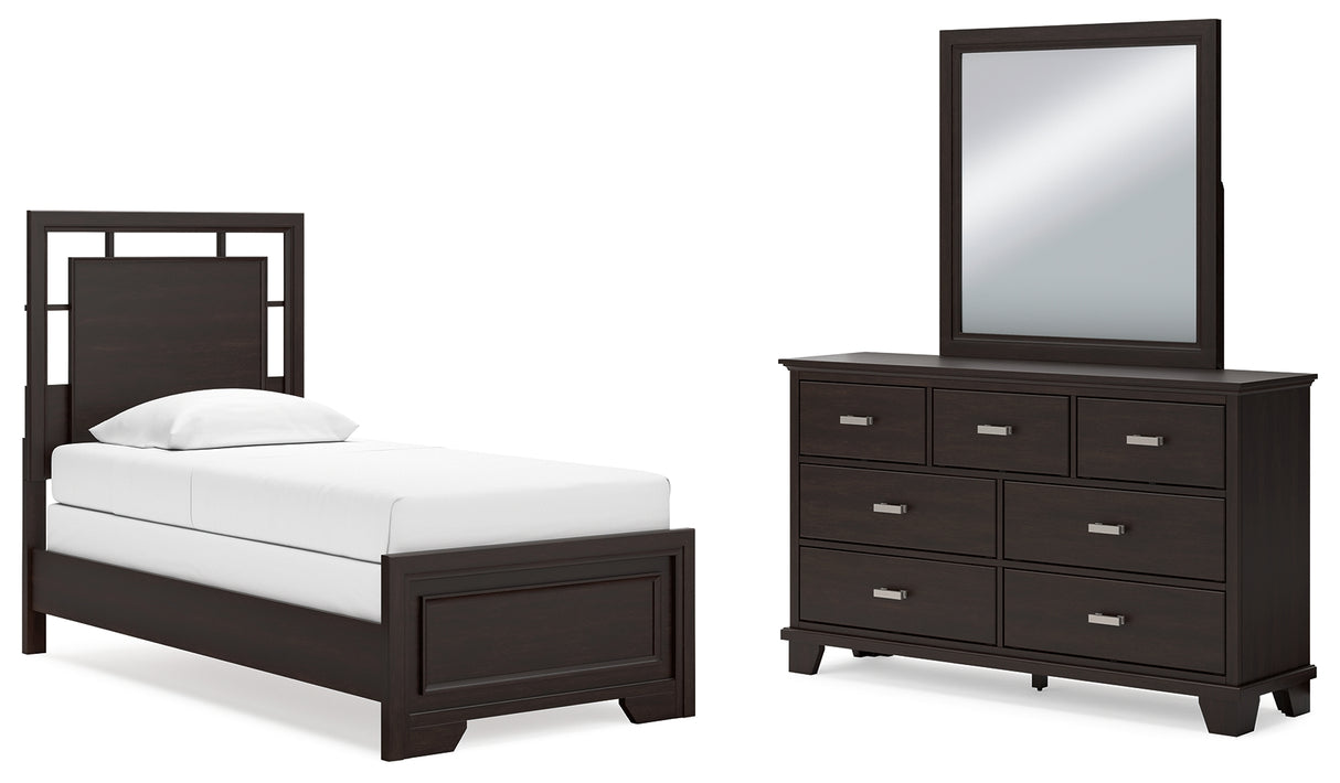 Furniture City Houma - Ashley Furniture - Covetown Twin Panel Bed, Dresser and Mirror - Twin Panel Bed, Dresser and Mirror - B441B3
