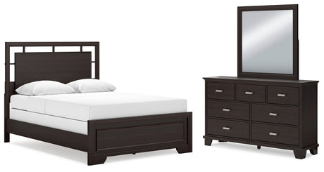 Furniture City Houma - Ashley Furniture - Covetown Queen Panel Bed, Dresser and Mirror - Queen Panel Bed, Dresser and Mirror - B441B7