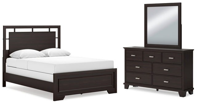 Furniture City Houma - Ashley Furniture - Covetown Queen Panel Bed, Dresser and Mirror - Queen Panel Bed, Dresser and Mirror - B441B7