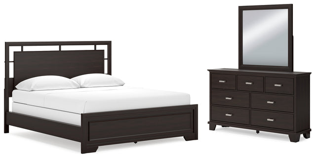 Furniture City Houma - Ashley Furniture - Covetown California King Panel Bed, Dresser and Mirror - California King Panel Bed, Dresser and Mirror - B441B11