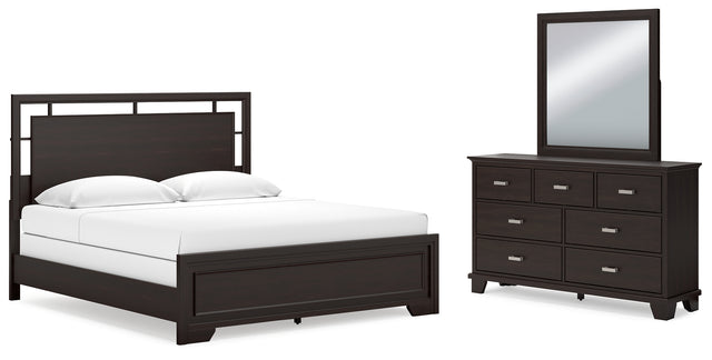 Furniture City Houma - Ashley Furniture - Covetown King Panel Bed, Dresser and Mirror - King Panel Bed, Dresser and Mirror - B441B10