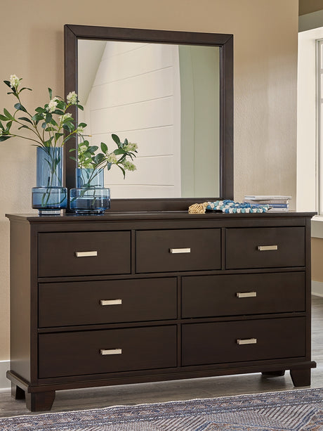Furniture City Houma - Ashley Furniture - Covetown Dresser and Mirror - Dresser and Mirror / Dark Brown - B441B1
