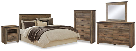 Furniture City Houma - Ashley Furniture - Trinell Queen Panel Headboard, Dresser, Mirror, Chest and Nightstand - Queen Panel Headboard, Dresser, Mirror, Chest and Nightstand - B446B90