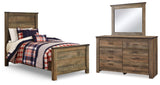 Trinell Twin Panel Bed, Dresser and Mirror