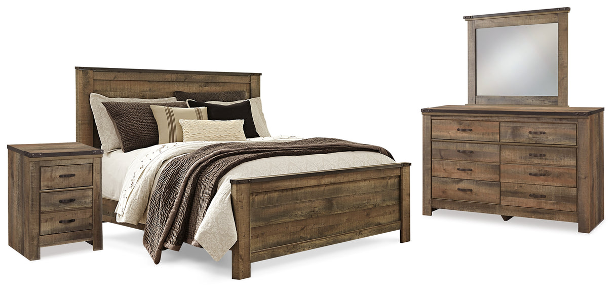 Furniture City Houma - Ashley Furniture - Trinell Queen Panel Bed - Queen Panel Bed, Dresser, Mirror and Nightstand / Brown - B446B88