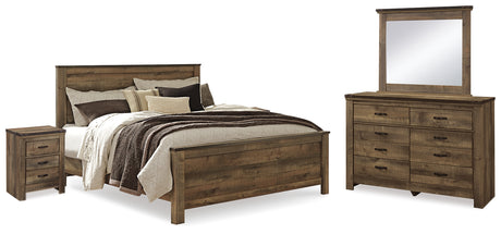 Furniture City Houma - Ashley Furniture - Trinell King Panel Bed, Dresser, Mirror and 2 Nightstands - King Panel Bed, Dresser, Mirror and 2 Nightstands - B446B74
