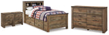 Furniture City Houma - Ashley Furniture - Trinell Twin Bookcase Bed, Dresser and 2 Nightstands - Twin Bookcase Bed, Dresser and 2 Nightstands - B446B101