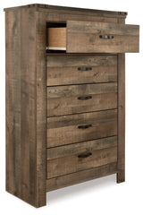 Trinell King Panel Bed. Dresser, Mirror, Chest and 2 Nightstands