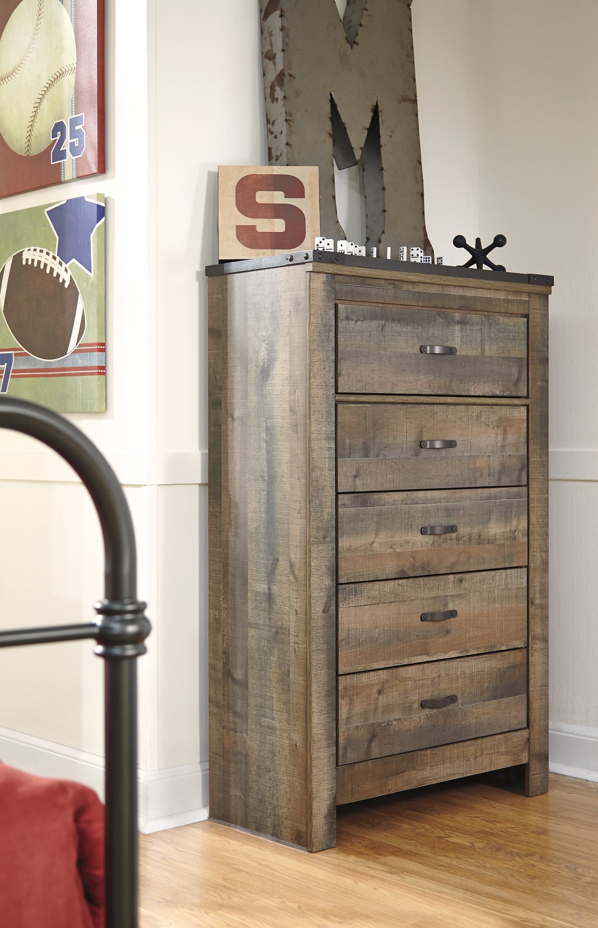 Trinell King Panel Bed. Dresser, Mirror, Chest and 2 Nightstands