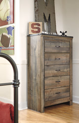 Trinell King Panel Bed. Dresser, Mirror, Chest and 2 Nightstands
