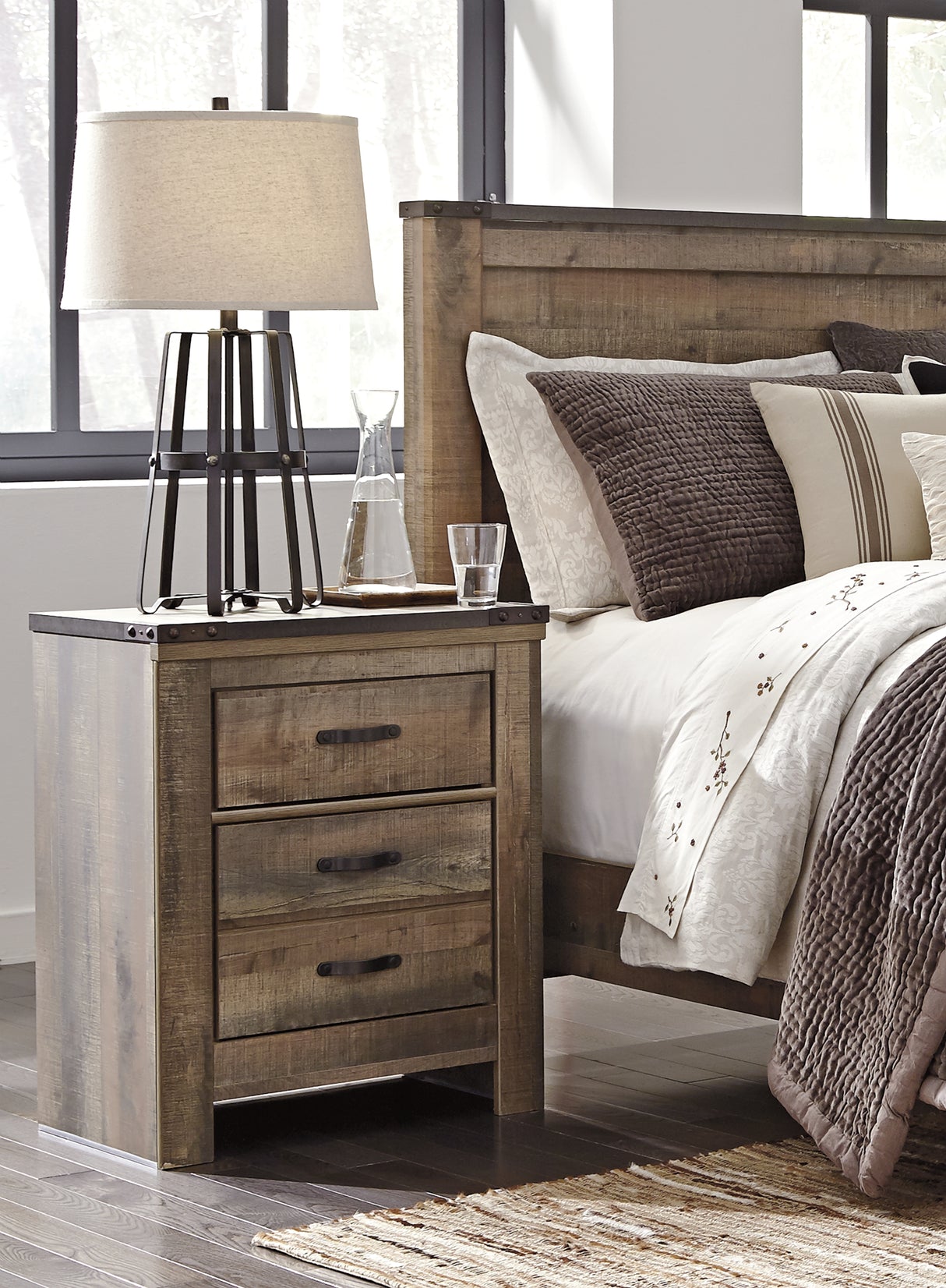 Trinell King Panel Bed. Dresser, Mirror, Chest and 2 Nightstands