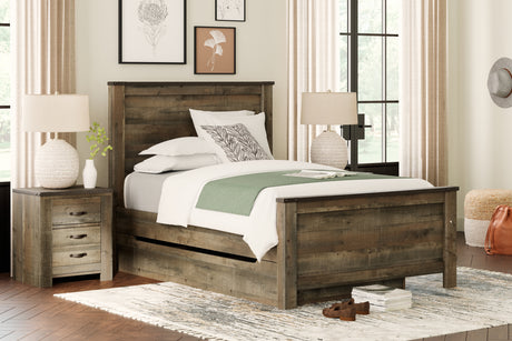 Furniture City Houma - Ashley Furniture - Trinell Full Panel Bed with 1 Large Storage Drawer - Full Panel Bed with 1 Large Storage Drawer / Brown - B446B9