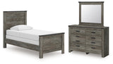 Frandern Twin Panel Bed, Dresser and Mirror