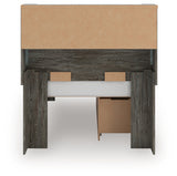 Frandern Twin Bookcase Bed with Storage, Dresser and Mirror