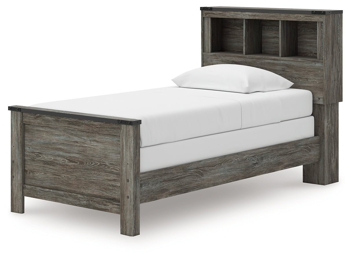 Frandern Twin Bookcase Bed, Dresser and Mirror