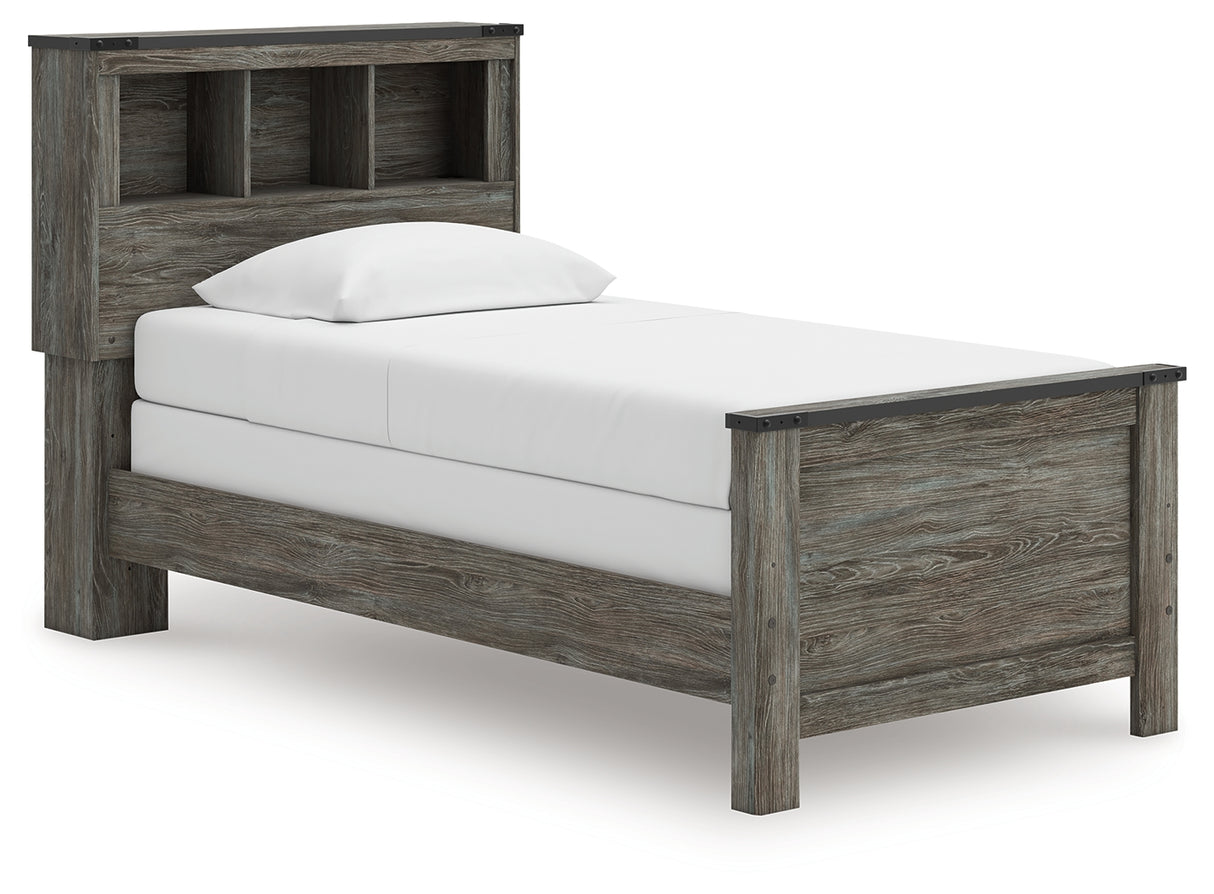 Frandern Twin Bookcase Bed, Dresser and Mirror