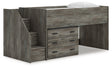 Furniture City Houma - Ashley Furniture - Frandern Twin Loft Bed with Drawer Storage - Twin Loft Bed with Drawer Storage / Gray - B4480B15