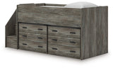 Frandern Twin Loft Bed with Drawer Storage