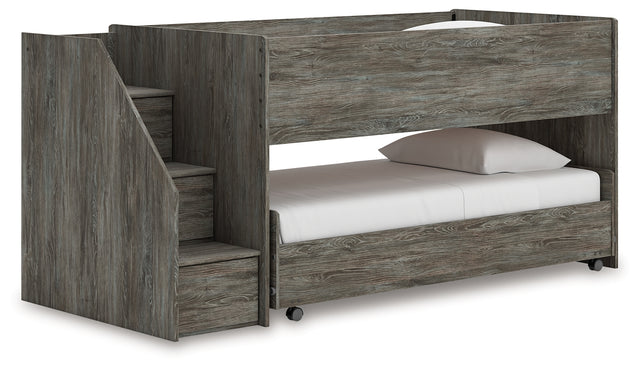 Furniture City Houma - Ashley Furniture - Frandern Twin over Twin Loft Bed - Twin over Twin Loft Bed / Gray - B4480B13