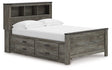 Furniture City Houma - Ashley Furniture - Frandern Full Bookcase Panel Bed with Storage - Full Bookcase Panel Bed with Storage / Gray - B4480B9