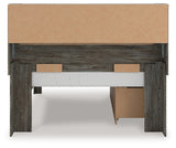 Frandern Full Bookcase Panel Bed with Storage, Dresser, Mirror and Chest