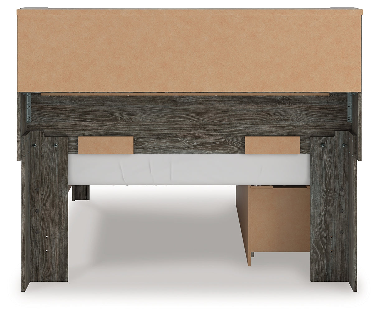 Frandern Full Bookcase Bed with Storage, Dresser and Mirror