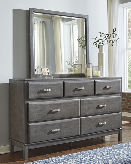 Furniture City Houma - Ashley Furniture - Caitbrook Dresser and Mirror - Dresser and Mirror / Gray - B476B1