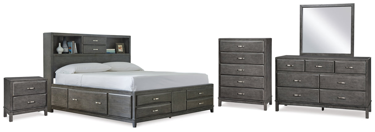 Furniture City Houma - Ashley Furniture - Caitbrook Queen Storage Bed, Dresser, Mirror, Chest and Nightstand - Queen Storage Bed, Dresser, Mirror, Chest and Nightstand - B476B14