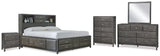 Furniture City Houma - Ashley Furniture - Caitbrook Queen Storage Bed, Dresser, Mirror, Chest and Nightstand - Queen Storage Bed, Dresser, Mirror, Chest and Nightstand - B476B14