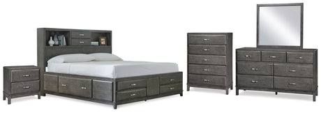 Furniture City Houma - Ashley Furniture - Caitbrook Queen Storage Bed, Dresser, Mirror, Chest and Nightstand - Queen Storage Bed, Dresser, Mirror, Chest and Nightstand - B476B14