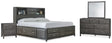 Furniture City Houma - Ashley Furniture - Caitbrook California King Storage Bed, Dresser, Mirror, and Nighstand - California King Storage Bed, Dresser, Mirror, and Nighstand - B476B9