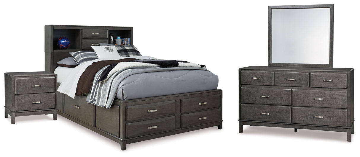 Furniture City Houma - Ashley Furniture - Caitbrook Full Storage Bed, Dresser, Mirror and Nightstand - Full Storage Bed, Dresser, Mirror and Nightstand - B476B40