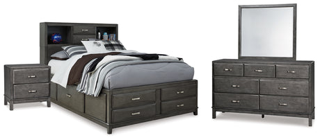 Furniture City Houma - Ashley Furniture - Caitbrook Full Storage Bed, Dresser, Mirror and Nightstand - Full Storage Bed, Dresser, Mirror and Nightstand - B476B40