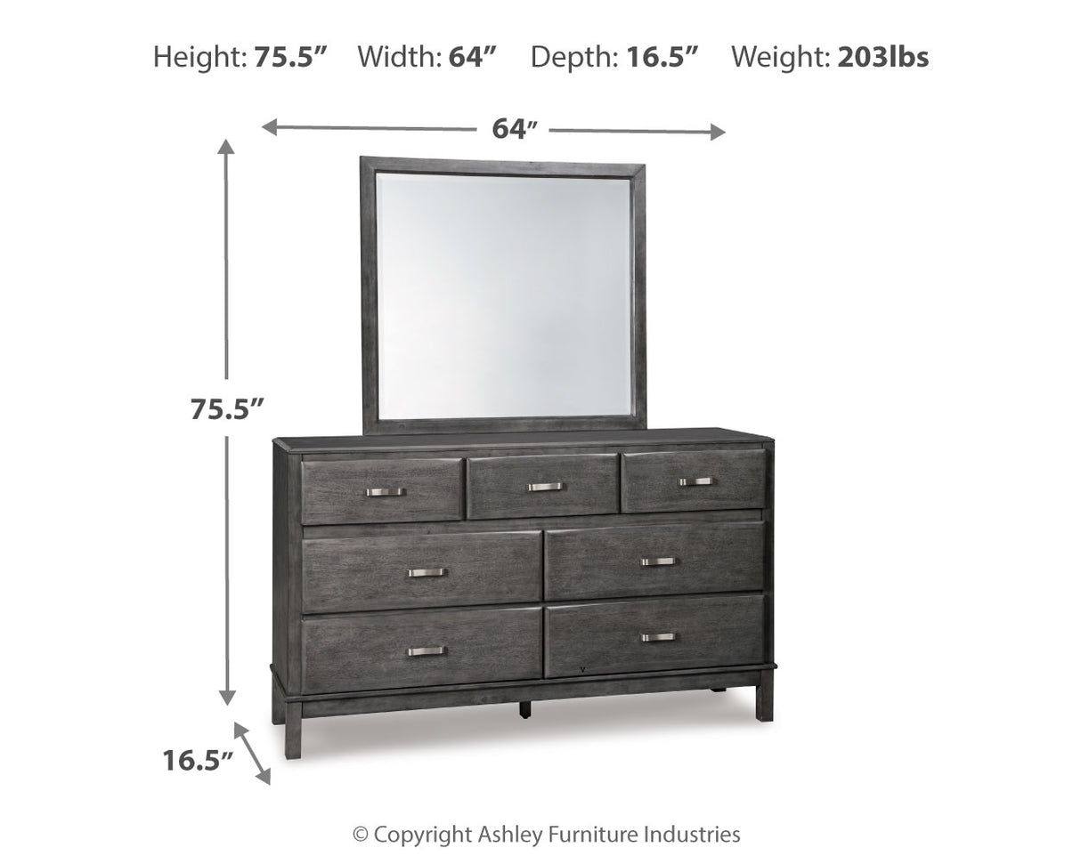 Caitbrook California King Storage Bed, Dresser, Mirror, and Nighstand
